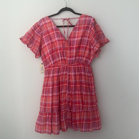 Women's Terra & Sky Pink Plaid Dress - OX 14W - Picture 7 of 8